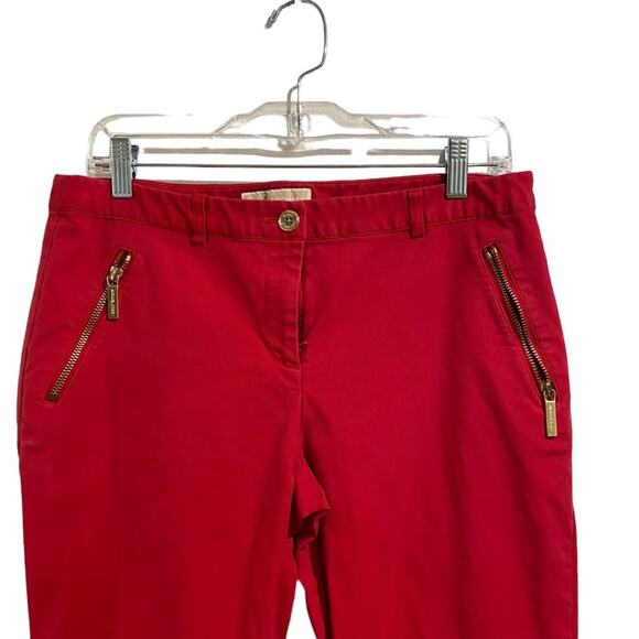 Michael Kors Red Zip Pocket Pants Sz 8 - Picture 2 of 12